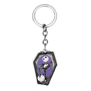 Nightmare Before Christmas Jack Skellington Coffin Caskey Metal Keychain